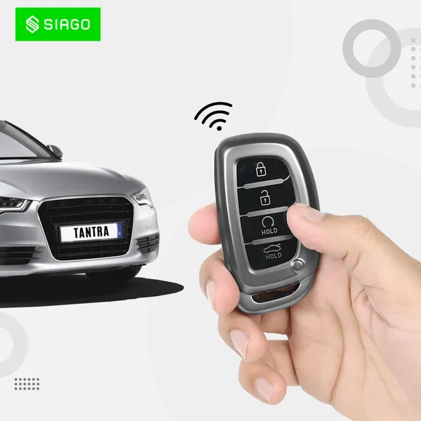 Grey_Tpu_Key_Cover_And_Metal_Keychain_Compatible_For_Hyundai_Alcazar_And_Creta_2021_2022_&_2023_Car_4_Button_Smart_Key