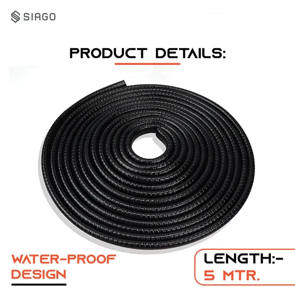 SIAGO_Premium_Car_Door_Sealing_Strip_-_5_Meters,_High-Quality_Waterproof_Rubber_Weatherstrip_for_Noise_Reduction,_Dustproof,_Soundproof,_Universal_Fit_for_Cars,_SUVs,_and_Trucks