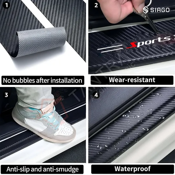 SIAGO_Anti-Scratch_Door_Sill_Car_Stickers_Compatible_for_Universal_Cars_-_Exterior_Sill_Guard_Protector_Carbon_Fiber_Vinyl_Sticker