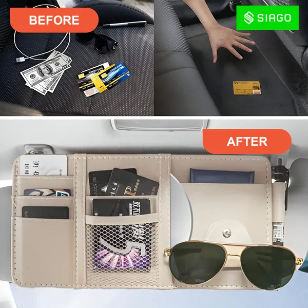 SIAGO_Car_Sun_Visor_Organizer_degree_Premium_Quality_&_Stylish_Storage_Solution_(Beige)
