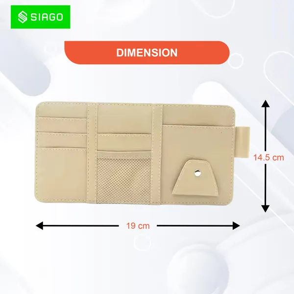 SIAGO_Car_Sun_Visor_Organizer_degree_Premium_Quality_&_Stylish_Storage_Solution_(Beige)