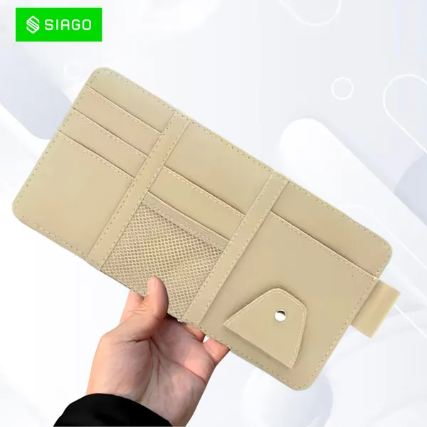 SIAGO_Car_Sun_Visor_Organizer_degree_Premium_Quality_&_Stylish_Storage_Solution_(Beige)