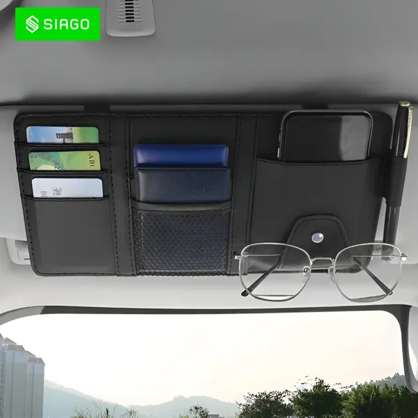 SIAGO_Car_Sun_Visor_Organizer_degree_Premium_Quality_&_Stylish_Storage_Solution_(Black)