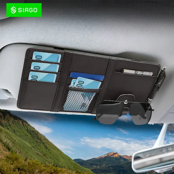 SIAGO_Car_Sun_Visor_Organizer_degree_Premium_Quality_&_Stylish_Storage_Solution_(Black)