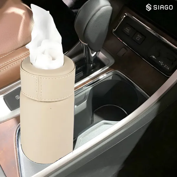 Beige_Sia104_Pu_Leather_Car_Tissue_Paper_Holder_-_Cylinder_Design,_Fits_Cup_Holder,_Ideal_For_Car,_Van,_Home_&_Office