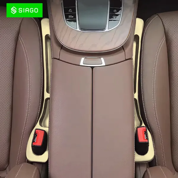 SIAGO_SIA126_Car_Seat_Side_Gap_Filler_degreeSlot_for_Storing_Phone,_Cards_&_Coins_degree_Prevents_Items_from_Dropping_degree_Universal_Fit_for_Car_(Beige)