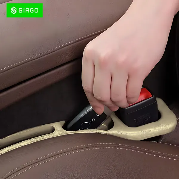 SIAGO_SIA126_Car_Seat_Side_Gap_Filler_degreeSlot_for_Storing_Phone,_Cards_&_Coins_degree_Prevents_Items_from_Dropping_degree_Universal_Fit_for_Car_(Beige)
