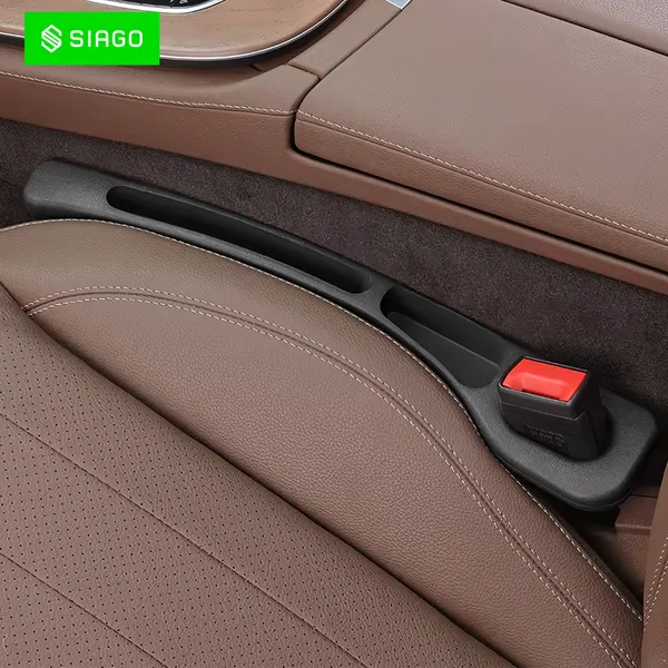 SIAGO_SIA126_Car_Seat_Side_Gap_Filler_degreeSlot_for_Storing_Phone,_Cards_&_Coins_degree_Prevents_Items_from_Dropping_degree_Universal_Fit_for_Car_(Black)