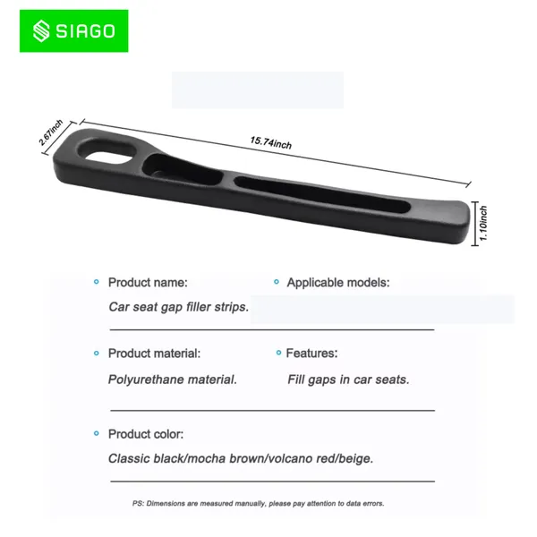 SIAGO_SIA126_Car_Seat_Side_Gap_Filler_degreeSlot_for_Storing_Phone,_Cards_&_Coins_degree_Prevents_Items_from_Dropping_degree_Universal_Fit_for_Car_(Black)