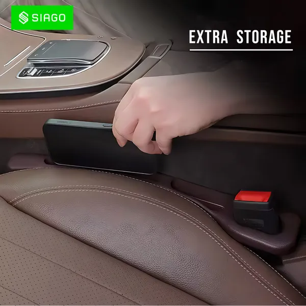 SIAGO_SIA126_Car_Seat_Side_Gap_Filler_degreeSlot_for_Storing_Phone,_Cards_&_Coins_degree_Prevents_Items_from_Dropping_degree_Universal_Fit_for_Car_(Red)