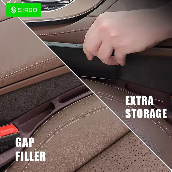 SIAGO_SIA126_Car_Seat_Side_Gap_Filler_degreeSlot_for_Storing_Phone,_Cards_&_Coins_degree_Prevents_Items_from_Dropping_degree_Universal_Fit_for_Car_(Red)