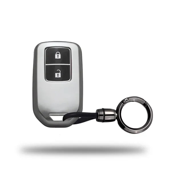 Multicolor_Tpu_Key_Cover_And_Round_Keychain_Compatible_For_Honda_Brv_|_Wrv_|_Crv_|_Jazz_|_City_2_Button_Smart_Key