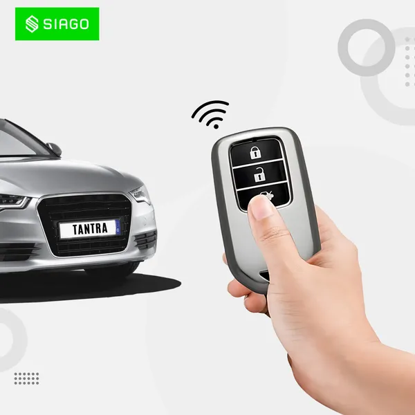 Grey_Tpu_Key_Cover_And_Metal_Keychain_Compatible_For_Honda_City,_Civic,_Jazz,_Amaze,_Cr-V,_Br-V,_Wr-V_With_3_Button_Smart_Key