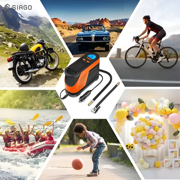 Orange_Sia339_Tire_Inflator_Portable_Air_Compressor,_12V_Dc_150Psi_Tire_Pump_With_Digital_Pressure_Gauge_And_Led_Light,_Auto_Shut_Off