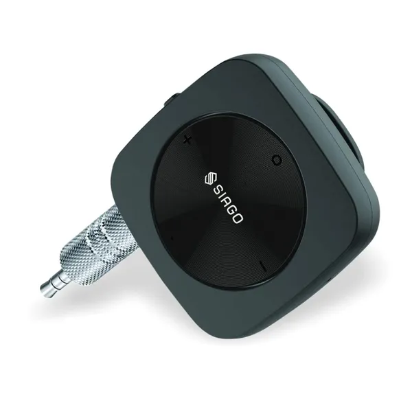 SIAGO_SIA377_Smart_Car_Bluetooth_AUX_Adapter_Receiver_Car_Kit_Bluetooth_Receiver_with_3.5mm_AUX_for_Home_Music_Stereo_Speakers_Headphones_(Built_in_Mic_with_BT._5.0_Version)