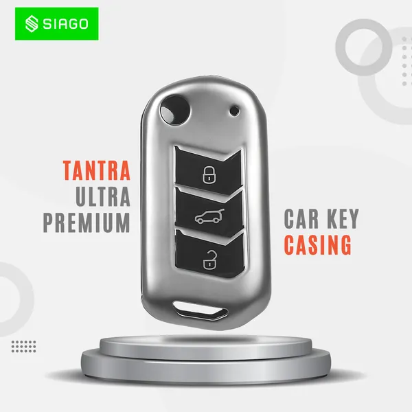 Grey_Tpu_Key_Cover_And_Metal_Keychain_Compatible_For_Mahindra_Scorpio_2019+|_Bolero_2020+_Xuv_300_|_Marazzo_|_Xuv_700_|_Xuv_400_Ev_|_Bolero_|_Thar_2020+_3_Button_Flip_Key