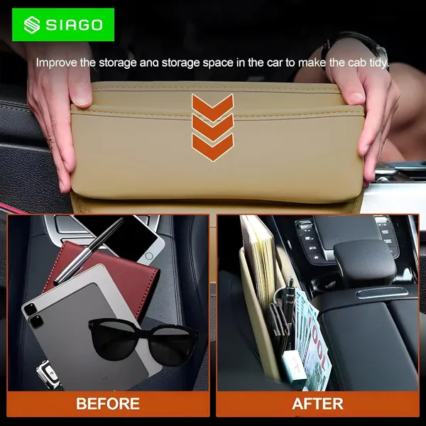 SIAGO_Car_Seat_Gap_Filler_Organizer_-_Premium_PU_Leather_Storage_Box_for_Phone,_Keys,_Coins_&_Cards_degree_Keep_Your_Car_Tidy_and_Clutter-Free!