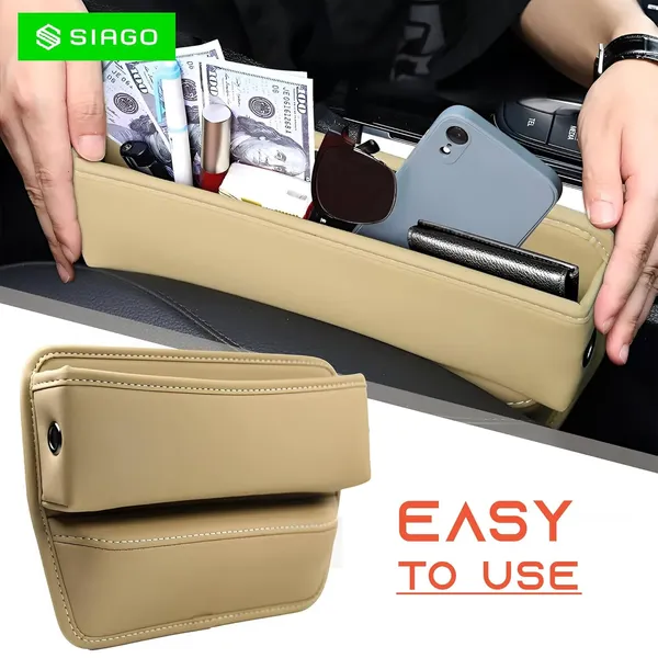 SIAGO_Car_Seat_Gap_Filler_Organizer_-_Premium_PU_Leather_Storage_Box_for_Phone,_Keys,_Coins_&_Cards_degree_Keep_Your_Car_Tidy_and_Clutter-Free!