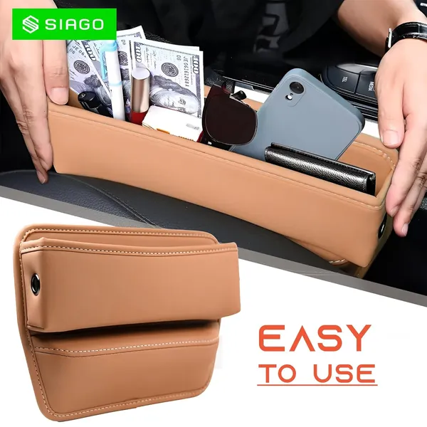 SIAGO_Car_Seat_Gap_Filler_Organizer_-_Premium_PU_Leather_Storage_Box_for_Phone,_Keys,_Coins_&_Cards_degree_Keep_Your_Car_Tidy_and_Clutter-Free!