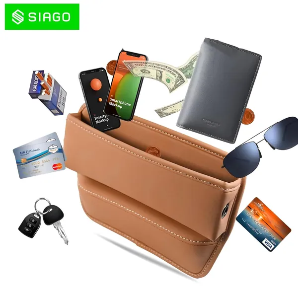 SIAGO_Car_Seat_Gap_Filler_Organizer_-_Premium_PU_Leather_Storage_Box_for_Phone,_Keys,_Coins_&_Cards_degree_Keep_Your_Car_Tidy_and_Clutter-Free!