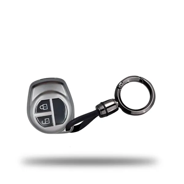 Multicolor_Tpu_Key_Cover_And_Round_Keychain_Compatible_For_Maruti_Suzuki_S-Presso,Swift,Sx4,Dzire,Ignis,Alto,Vitara_Brezza,Celerio,Ertiga,Ciaz,Scross,Baleno,Ritz_2_Button_Smart_Key