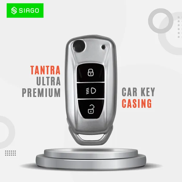Grey_Tpu_Key_Cover_And_Metal_Keychain_Compatible_For_Tata_Nexon_|_Altroz_|_Tiago_|_Punch_|_Harrier_|_Safari_|_Tigor_3_Button_Flip_Key_Cover