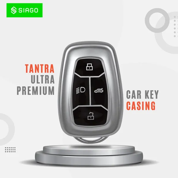 Grey_Tpu_Key_Cover_And_Metal_Keychain_Compatible_For_Tata_Nexon_|_Harrier_|_Safari_|_Altroz_|_Tigor_|_Ev_|_Punch_|_Tiago_Ev_Electric_4_Button_Smart_Key