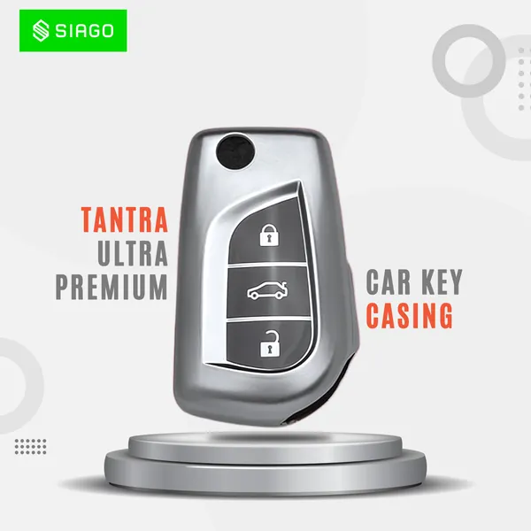 Grey_Tpu_Key_Cover_And_Metal_Keychain_Compatible_For_Toyota_Corolla_|_Altis_|_Innova_Crysta_3_Button_Car_Smart_Key