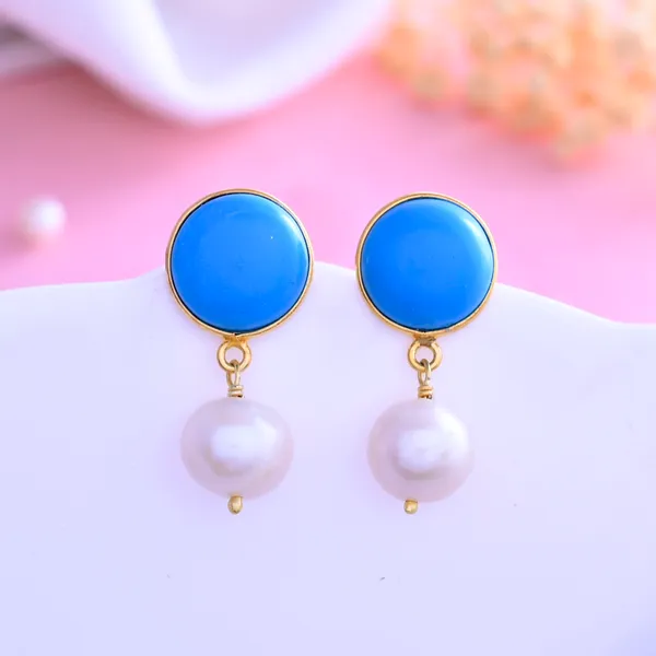 Turquoise_And_Pearl_Earrings_For_Women_&_Girl_|_Light_Weight_Fashion_Jewellery
