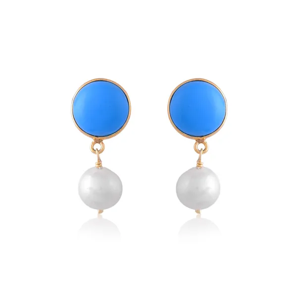 Turquoise_And_Pearl_Earrings_For_Women_&_Girl_|_Light_Weight_Fashion_Jewellery