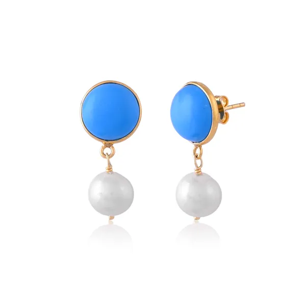 Turquoise_And_Pearl_Earrings_For_Women_&_Girl_|_Light_Weight_Fashion_Jewellery