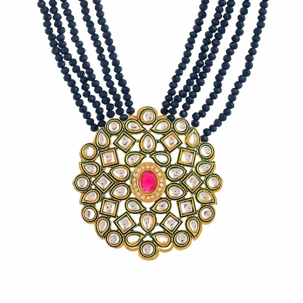 Blue_Crystal_Shine_Beads_Ethnic_Kundan_Polki_Necklace_With_Earring_Set_For_Women_|_Gemstone_Jewellery_Set_For_Women_And_Girls