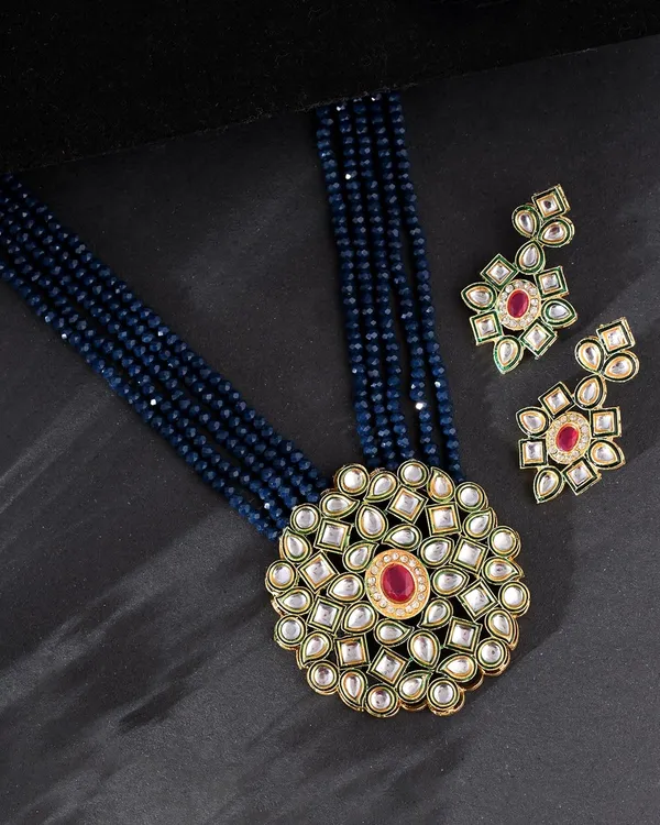 Blue_Crystal_Shine_Beads_Ethnic_Kundan_Polki_Necklace_With_Earring_Set_For_Women_|_Gemstone_Jewellery_Set_For_Women_And_Girls