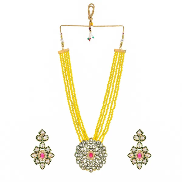 Yellow_Crystal_Shine_Beads_Ethnic_Kundan_Polki_Necklace_With_Earring_Set_For_Women_|_Gemstone_Jewellery_Set_For_Women_And_Girls