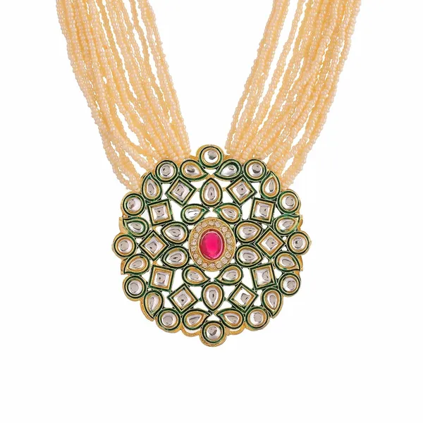 Green_Kundan_Necklace_With_Earring_Set_For_Women_|_Shine_Beads_Polki_Necklace_&_Earring_Set
