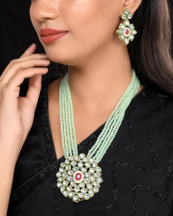 Light_Green_Crystal_Shine_Beads_Ethnic_Kundan_Polki_Necklace_With_Earring_Set_For_Women_|_Gemstone_Jewellery_Set_For_Women_And_Girls