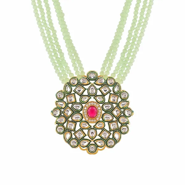 Light_Green_Crystal_Shine_Beads_Ethnic_Kundan_Polki_Necklace_With_Earring_Set_For_Women_|_Gemstone_Jewellery_Set_For_Women_And_Girls