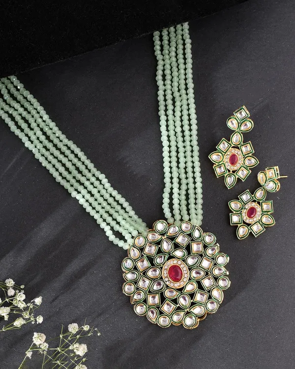 Light_Green_Crystal_Shine_Beads_Ethnic_Kundan_Polki_Necklace_With_Earring_Set_For_Women_|_Gemstone_Jewellery_Set_For_Women_And_Girls