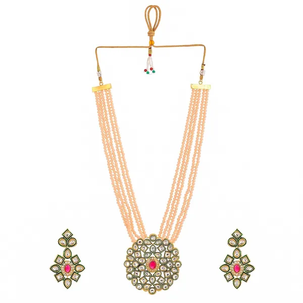 Pink_Crystal_Shine_Beads_Ethnic_Kundan_Polki_Necklace_With_Earring_Set_For_Women_|_Gemstone_Jewellery_Set_For_Women_And_Girls