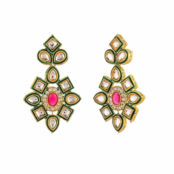 Pink_Crystal_Shine_Beads_Ethnic_Kundan_Polki_Necklace_With_Earring_Set_For_Women_|_Gemstone_Jewellery_Set_For_Women_And_Girls