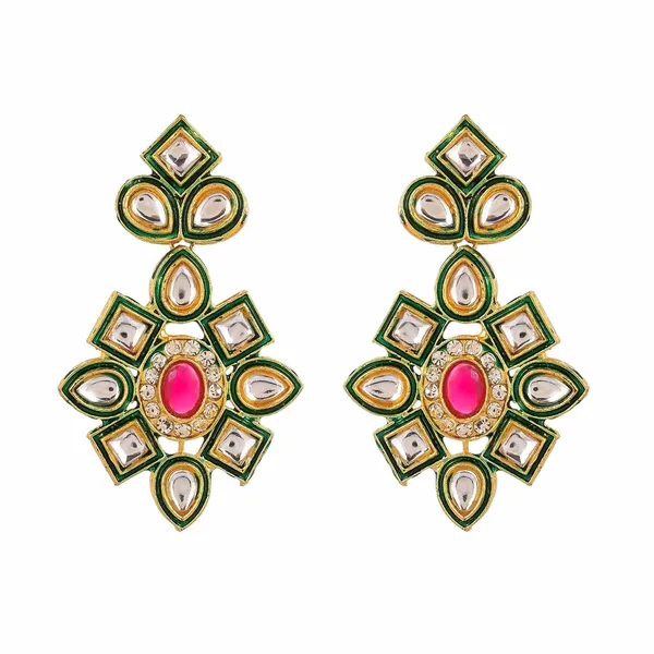 Pink_Crystal_Shine_Beads_Ethnic_Kundan_Polki_Necklace_With_Earring_Set_For_Women_|_Gemstone_Jewellery_Set_For_Women_And_Girls