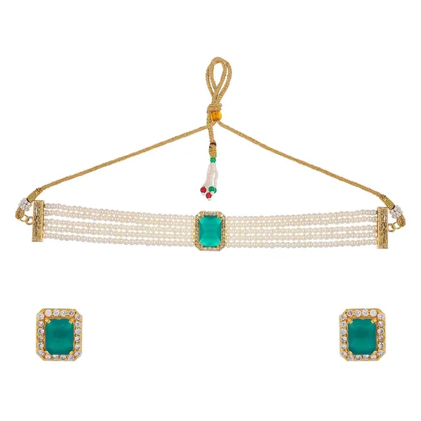 Multicolor_Shine_Beads_Ethnic_Neck_Chick_Set_With_Earring_|_Gemstone_Jewellery_Set_For_Women_And_Girls