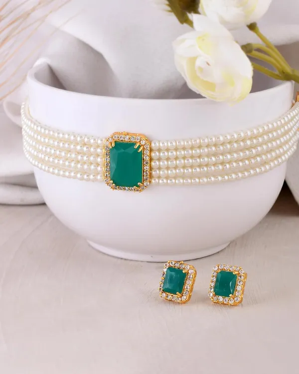 Multicolor_Shine_Beads_Ethnic_Neck_Chick_Set_With_Earring_|_Gemstone_Jewellery_Set_For_Women_And_Girls