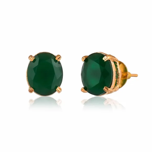 Gold_Plated_Sapphire_Circle_Stud_Earrings_For_Women_&_Girls_|_Lightweight_Fashion_Jewellery