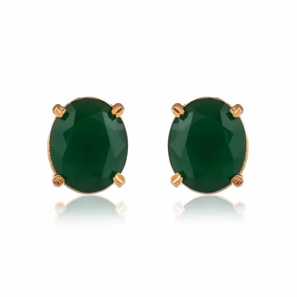 Gold_Plated_Sapphire_Circle_Stud_Earrings_For_Women_&_Girls_|_Lightweight_Fashion_Jewellery