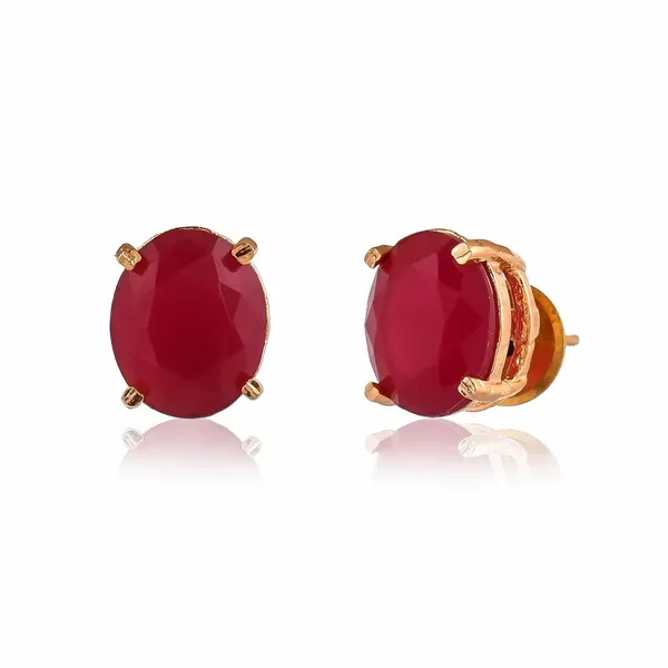 Gold_Plated_Sapphire_Circle_Stud_Earrings_For_Women_&_Girls_|_Lightweight_Fashion_Jewellery