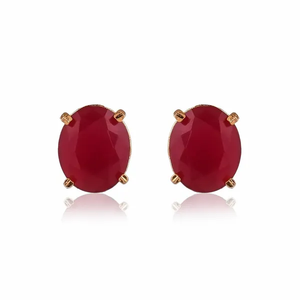 Gold_Plated_Sapphire_Circle_Stud_Earrings_For_Women_&_Girls_|_Lightweight_Fashion_Jewellery
