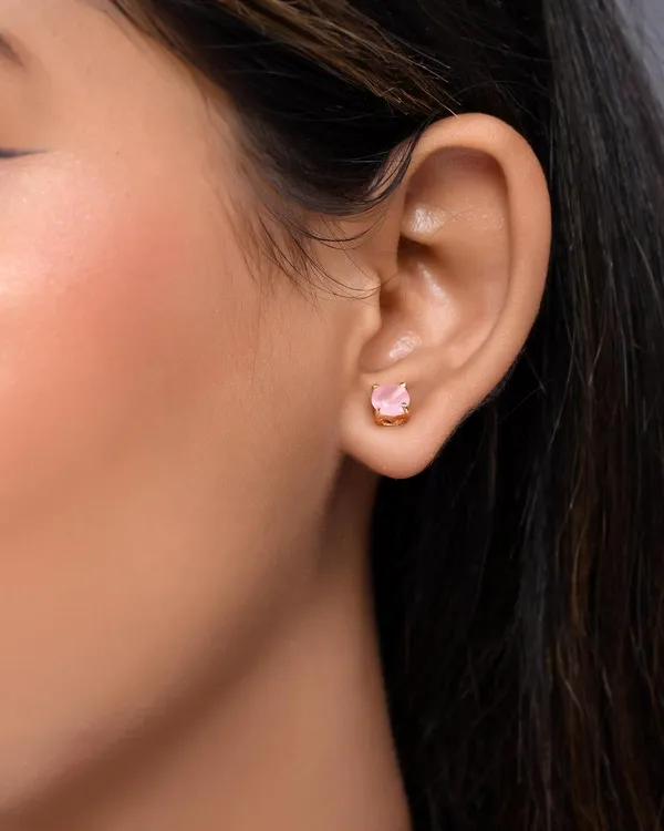Gold_Plated_Sapphire_Circle_Stud_Earrings_For_Women_&_Girls_|_Lightweight_Fashion_Jewellery