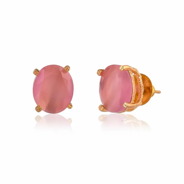 Gold_Plated_Sapphire_Circle_Stud_Earrings_For_Women_&_Girls_|_Lightweight_Fashion_Jewellery