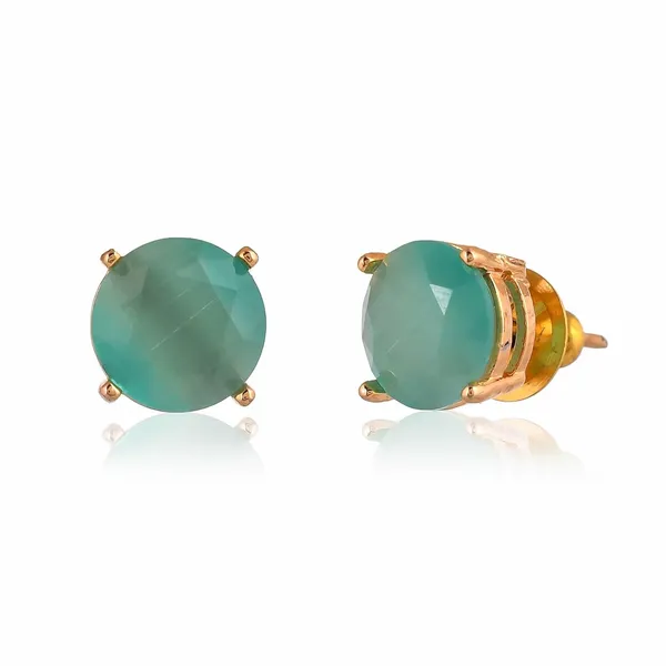 Gold_Plated_Sapphire_Round_Stud_Earrings_For_Women_&_Girls_|_Lightweight_Fashion_Jewelry